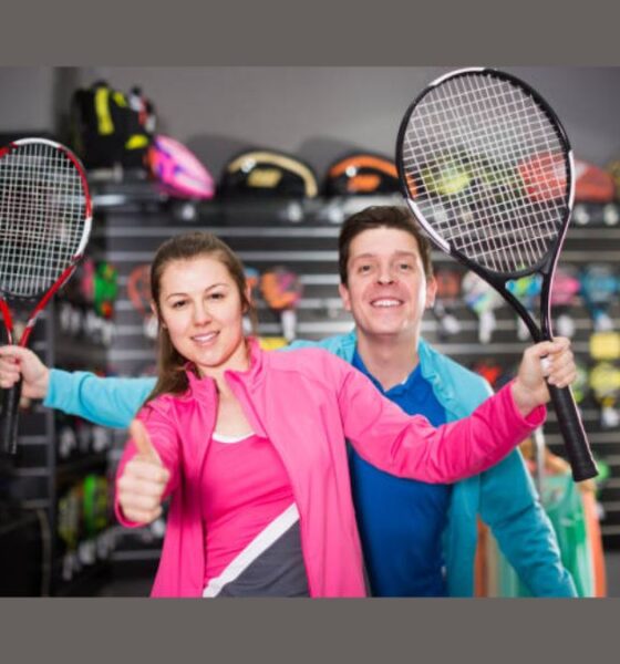 Player trying out new tennis device at High Country Ski & Tennis indoor court docket